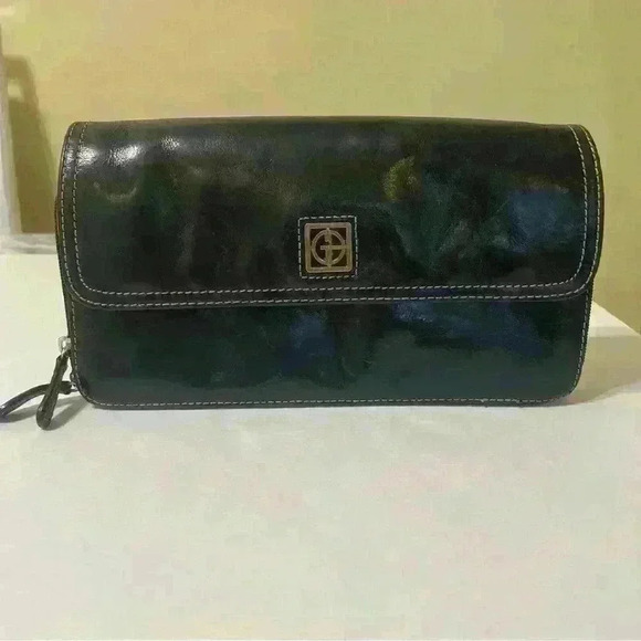 GUC Giani Bernini Black Leather Organizer Clutch Purse - Picture 10 of 10